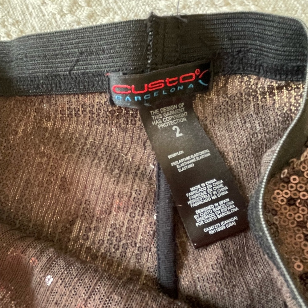 CUSTO BARCELONA Brown and Purple Sequin Leggings - Picture 3 of 4